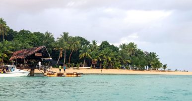The jetty to the west side of Leleuvia Island where you can jump off to snorkel.