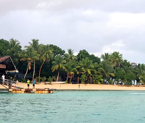 The jetty to the west side of Leleuvia Island where you can jump off to snorkel.